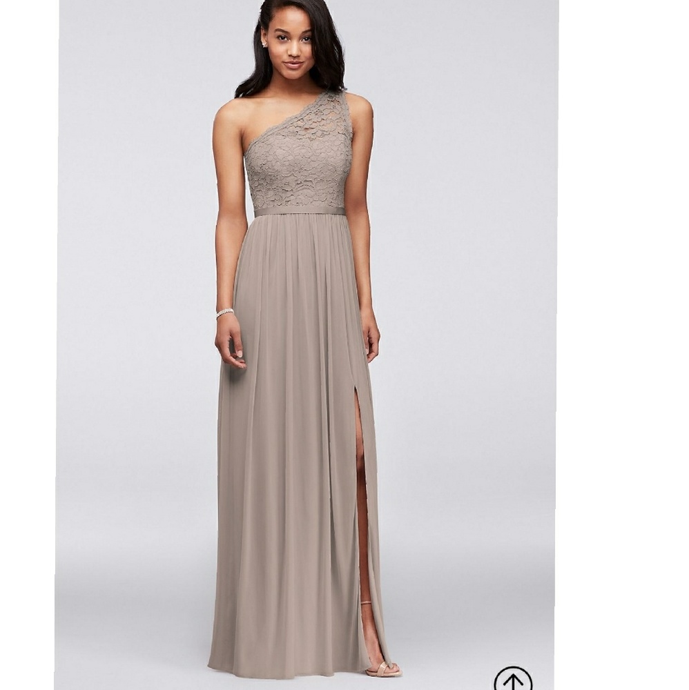 Long One Shoulder Lace Bridesmaid Dress